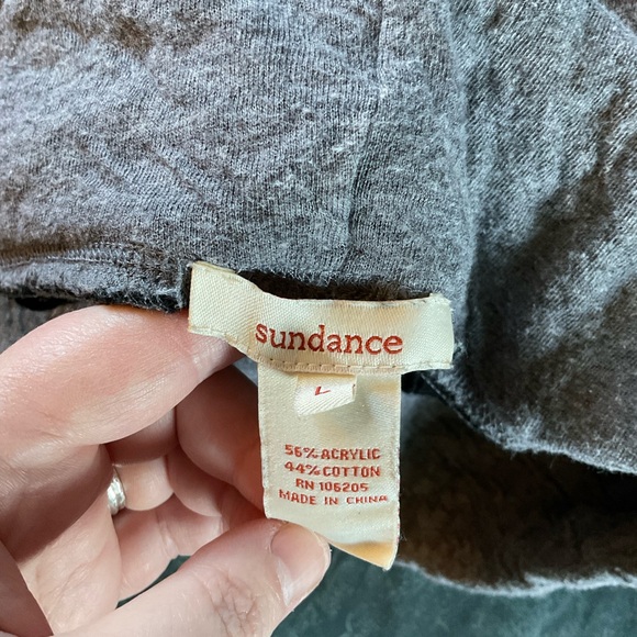 ⬇️ Sundance Gray Cowlneck Sweater Long Sleeve Cotton Blend Size L - Picture 6 of 7